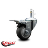 Service Caster 3'' Thermo Rubber Swivel 7/16'' Stem Caster with Total Lock Brake SCC-GRTTL20S314-TPRB-716138